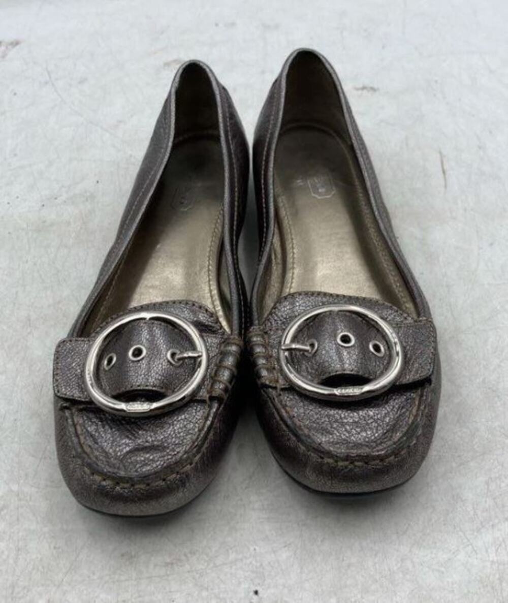 COACH METALLIC COMFORT Womens Silver Leather Loafer Flats Slip On Size 8